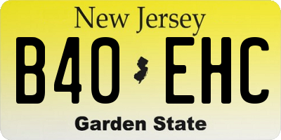 NJ license plate B40EHC
