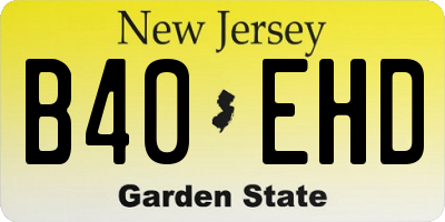 NJ license plate B40EHD