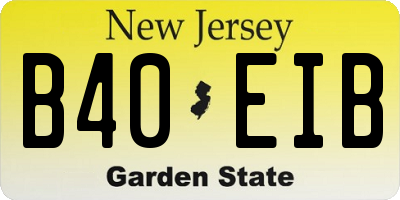 NJ license plate B40EIB
