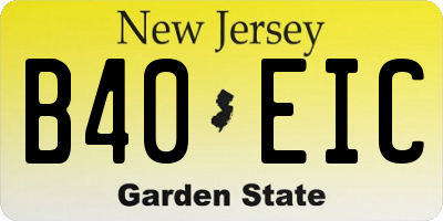 NJ license plate B40EIC