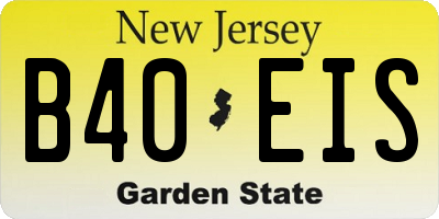 NJ license plate B40EIS