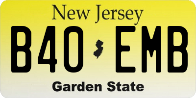 NJ license plate B40EMB