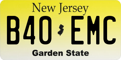 NJ license plate B40EMC
