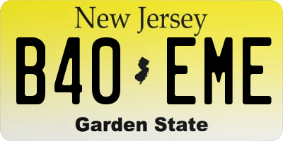 NJ license plate B40EME