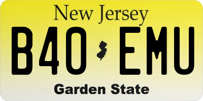 NJ license plate B40EMU