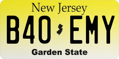 NJ license plate B40EMY