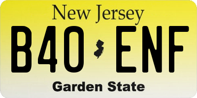 NJ license plate B40ENF