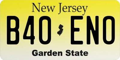NJ license plate B40ENO
