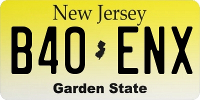 NJ license plate B40ENX