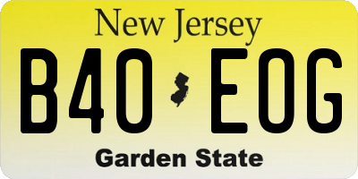 NJ license plate B40EOG