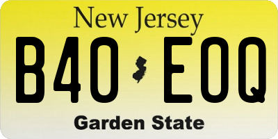 NJ license plate B40EOQ