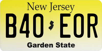 NJ license plate B40EOR