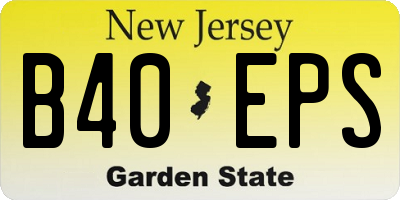NJ license plate B40EPS