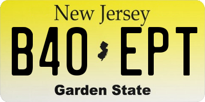 NJ license plate B40EPT