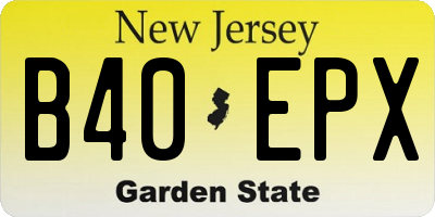NJ license plate B40EPX