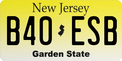 NJ license plate B40ESB