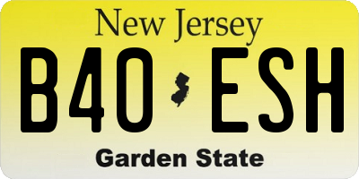 NJ license plate B40ESH