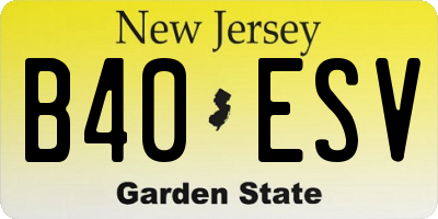 NJ license plate B40ESV
