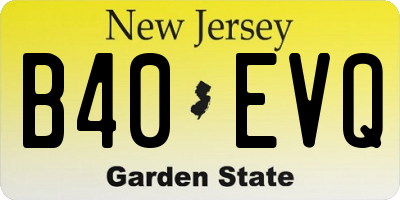 NJ license plate B40EVQ
