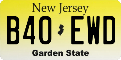 NJ license plate B40EWD