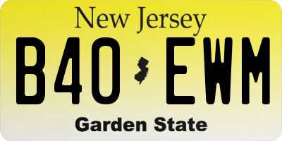 NJ license plate B40EWM