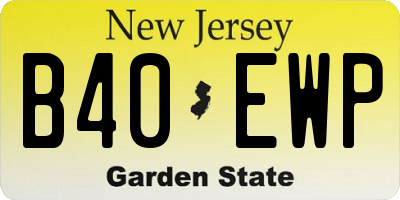 NJ license plate B40EWP