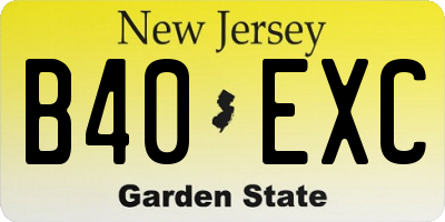 NJ license plate B40EXC