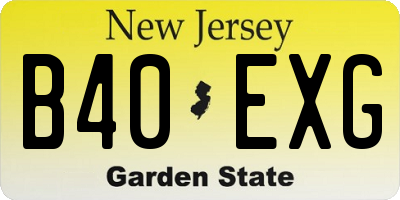 NJ license plate B40EXG