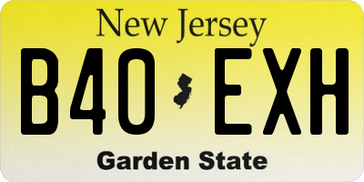 NJ license plate B40EXH