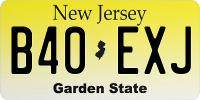 NJ license plate B40EXJ