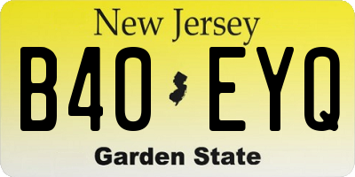 NJ license plate B40EYQ
