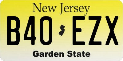 NJ license plate B40EZX