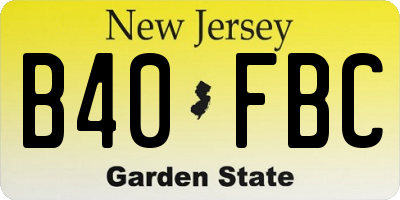 NJ license plate B40FBC