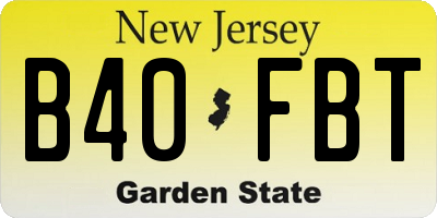 NJ license plate B40FBT