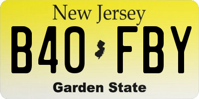 NJ license plate B40FBY
