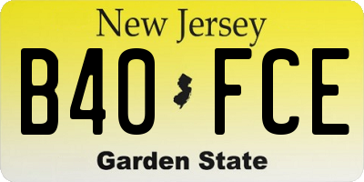 NJ license plate B40FCE