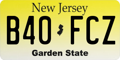 NJ license plate B40FCZ