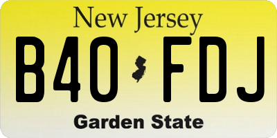 NJ license plate B40FDJ