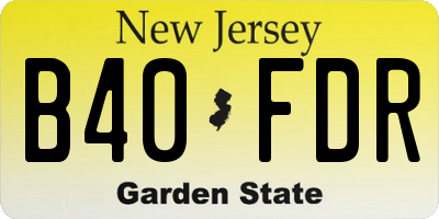 NJ license plate B40FDR