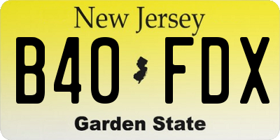 NJ license plate B40FDX