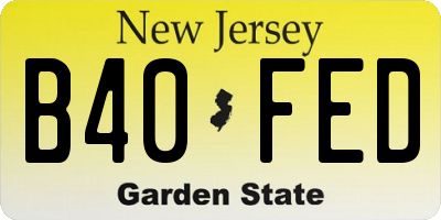NJ license plate B40FED