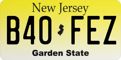 NJ license plate B40FEZ
