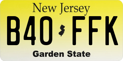 NJ license plate B40FFK
