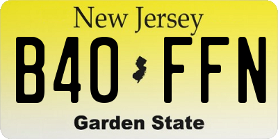 NJ license plate B40FFN