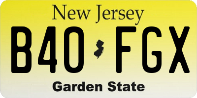 NJ license plate B40FGX