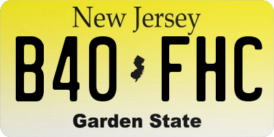 NJ license plate B40FHC