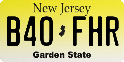 NJ license plate B40FHR