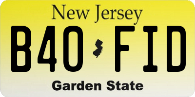 NJ license plate B40FID