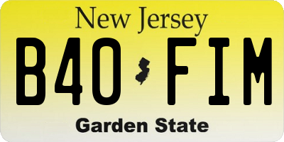 NJ license plate B40FIM