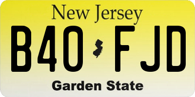 NJ license plate B40FJD